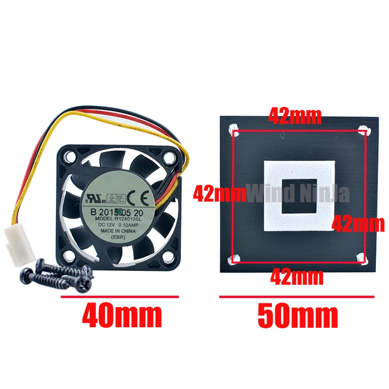 (2pcs) R124010SL 4cm 40mm Cooling Fan 40x40x10mm DC12V 0.10A Heat Sink Cooler for Motherboard CPU North-South Bridge