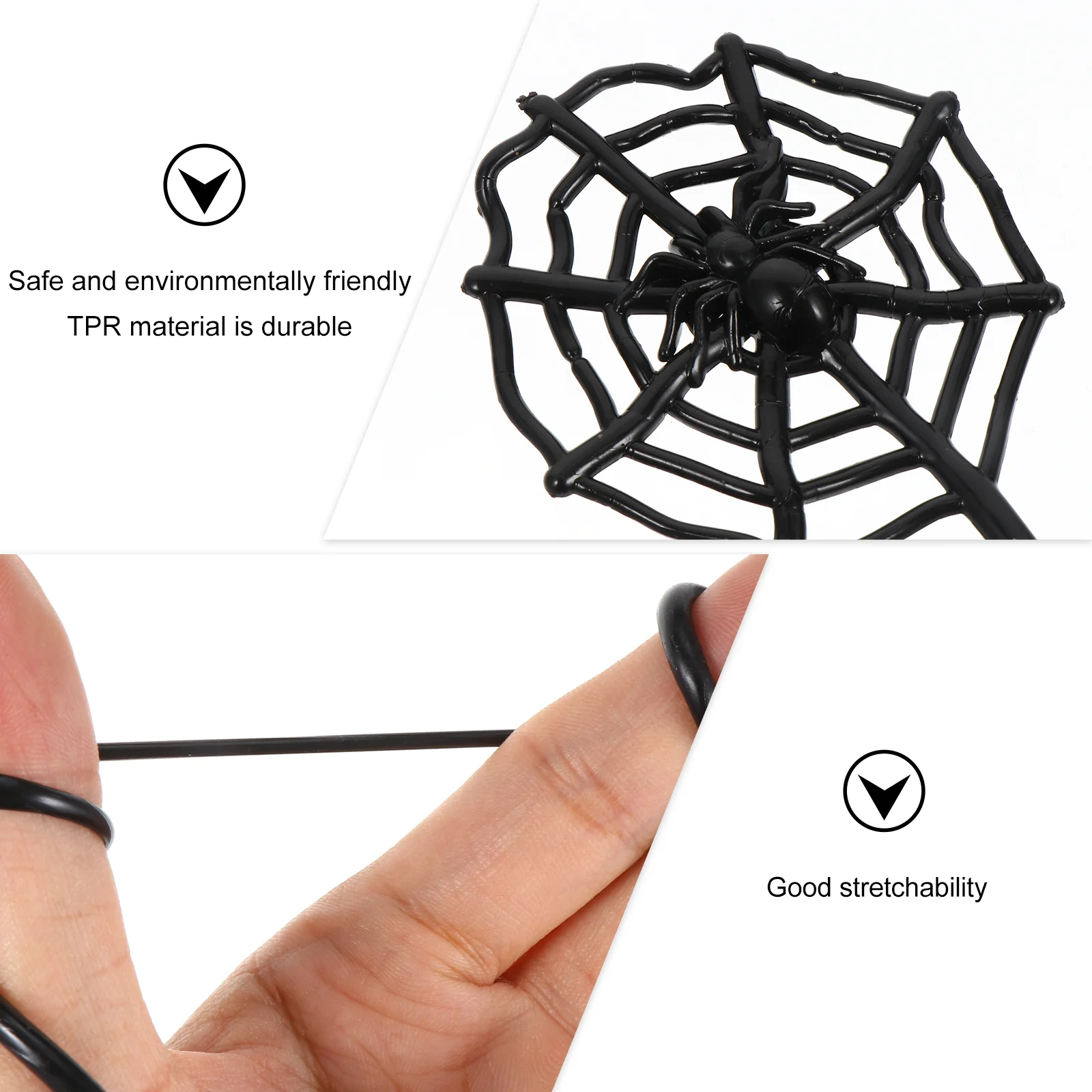 20 Pcs Elastic Halloween Viscous Spider Web Child Gift Supple Sticky Playthings Childrens Gifts