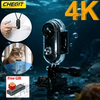 Cámara de Acción 4K Magnética de Bolsillo para Vlog, Grabadora Portátil para Pecho/Cuerpo, Mini Cámara Inalámbrica WiFi Impermeable para Casco, Bicicleta y Deportes