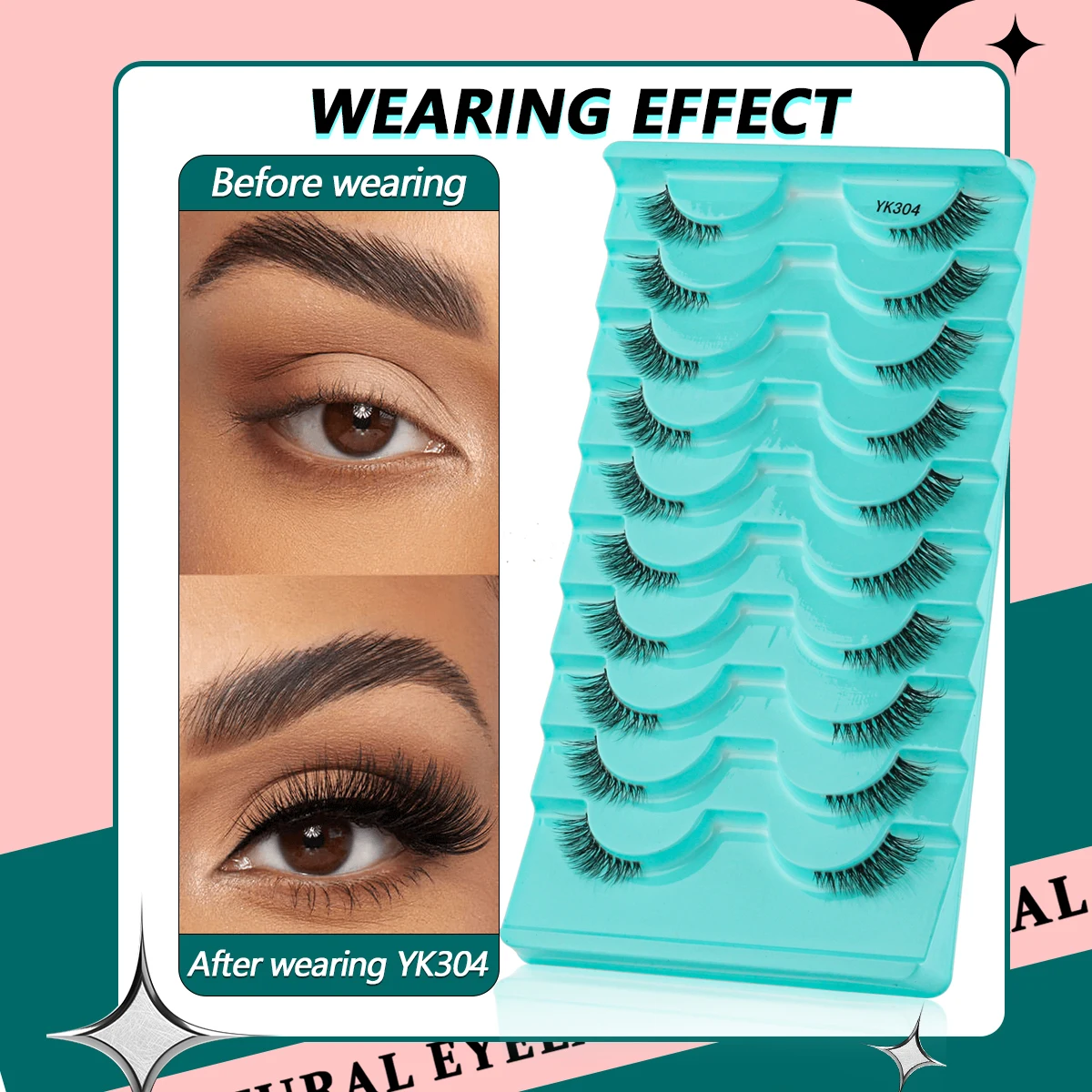 3/6/10 Pairs False Lashes Long Natural Fluffy Lashes Half Eye Eyelashes 3d Mink Extension False Eyelashes Makeup Tool