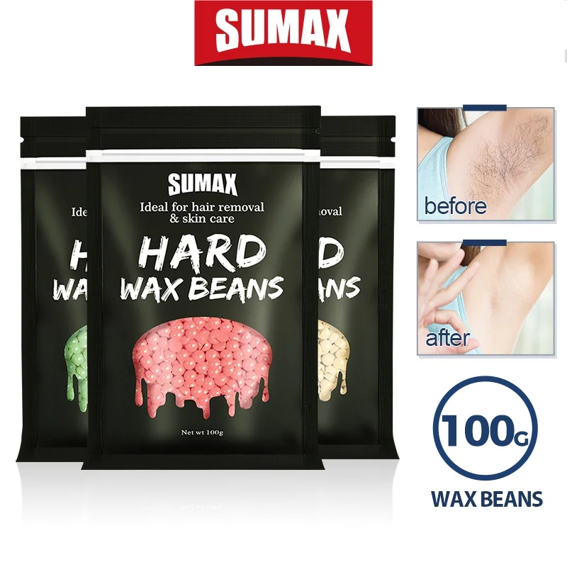 SUMAX Hard Wax Beans Hot Film Painless Hair Removal 100g  for Full Body Bikini Face Legs Underarm