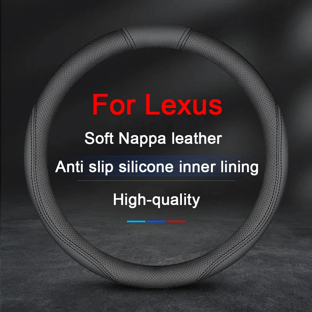 

Car Steering Wheel Cover Nappa Leather Non-slip Wheel Booster Cover For Lexus NX GS RX IS ES GX LX RC 200 250 350 LS 450H 300