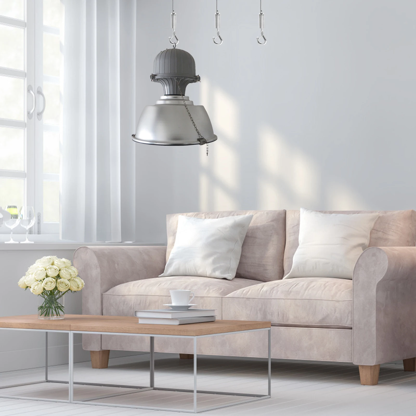 

1pc Lamp Hanging Wire Rope 30Kg Load Capacity Stainless Steel Cable For Picture Frame Monitor Mounting Heavy Duty Safety Use