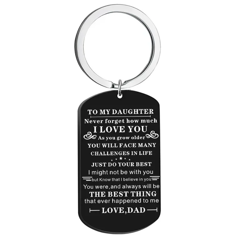 Cute Daughter Inspirational Gift Keychain Pendant Daughter Graduation Christmas Gifts Key Chain Keyring Daughter Mom Jewelry