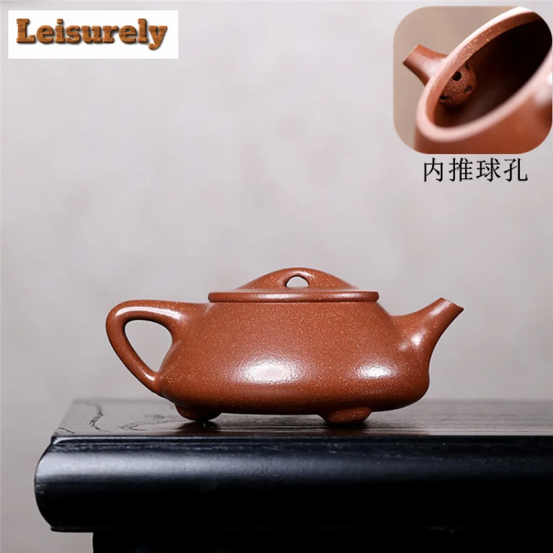 230ml Aesthetic Yixing Purple Clay Teapot Handmade Stone Scoop Pot Raw Ore Downhill Mud Kettle Chinese Zisha Tea Set Accessories