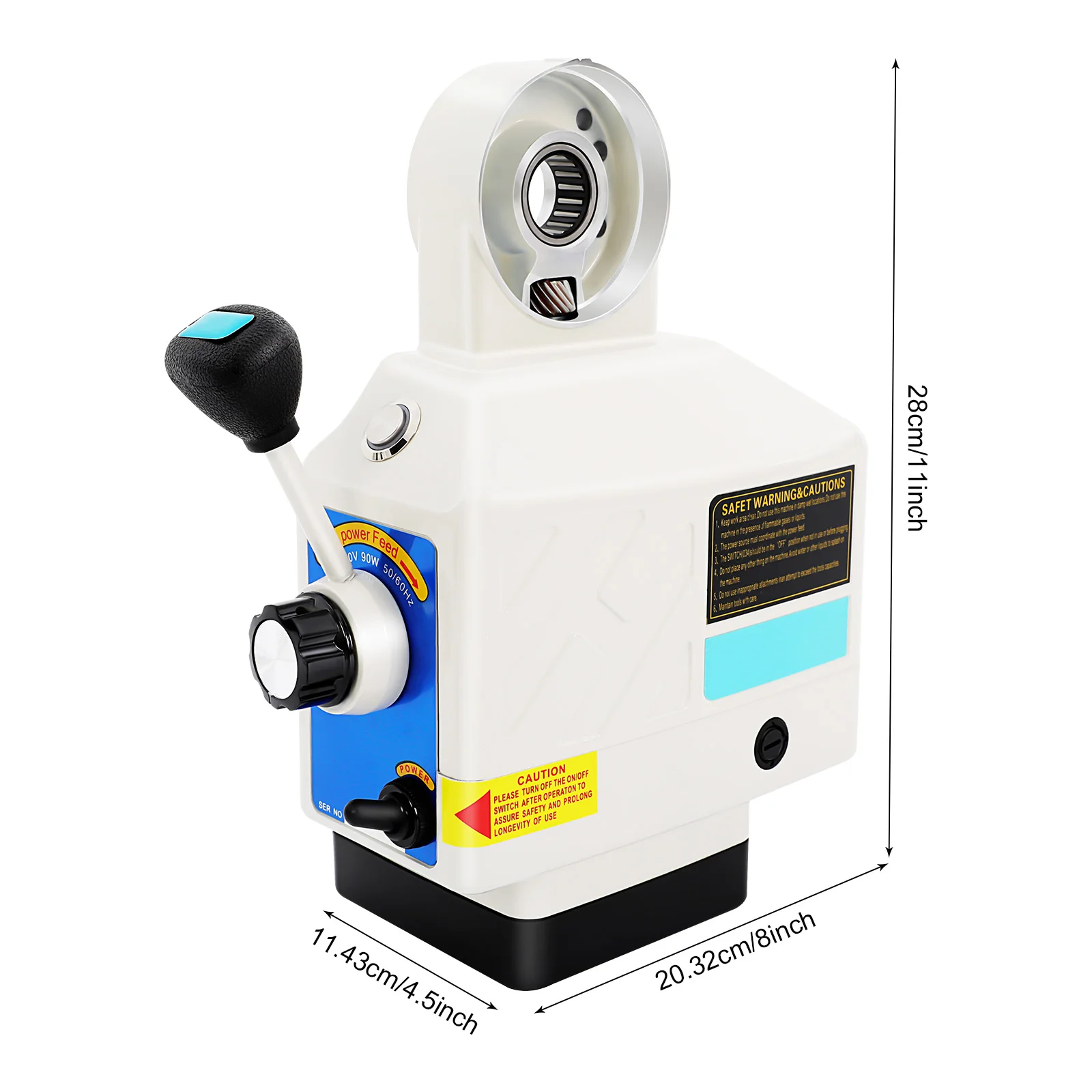 95W Power Feed voor Freesmachine 0-190 RPM 220 V 450in-lb Koppel Laag Geluidsniveau Aluminium Motor X-as Drive CNC Tool