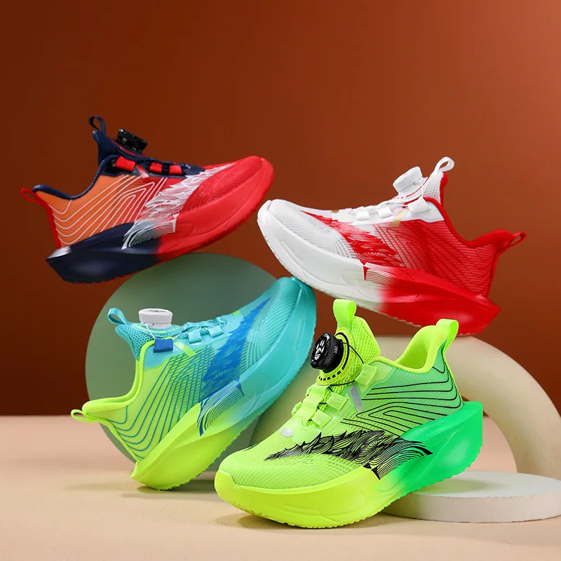 

Children‘s Basketball Shoes Non-slip Breathable Sports Training Shoes Outdoor Lace-up Boys Girls Mesh Jogging Shoes Gym Sneakers