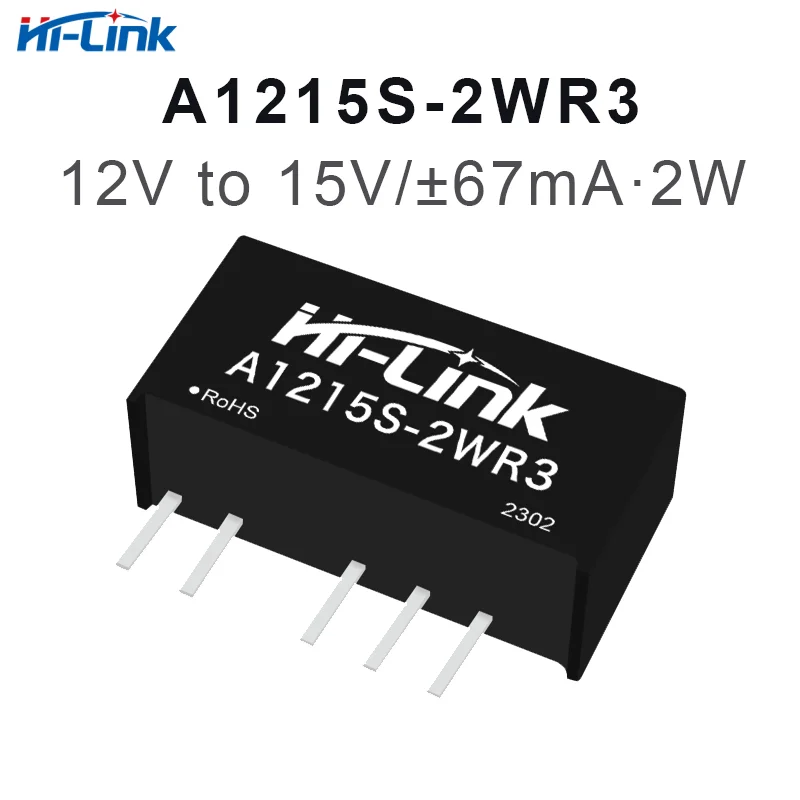 2pcs/lot Hi-Link DC DC A1215S-2WR3 2W 12V to 15V 67mA Power Supply Module Dual Output Intelligent Converter A1205S A1224S mini