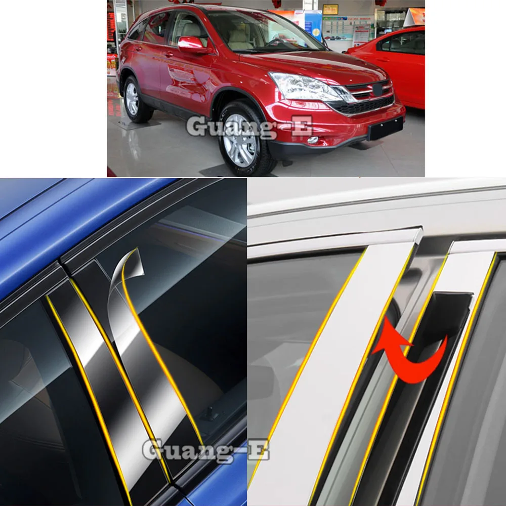 

Car TPU/Glossy Mirror Pillar Post Cover For Honda CRV CR-V 2007 2008 2009 2010 Door Trim Window Molding Sticker Accessories