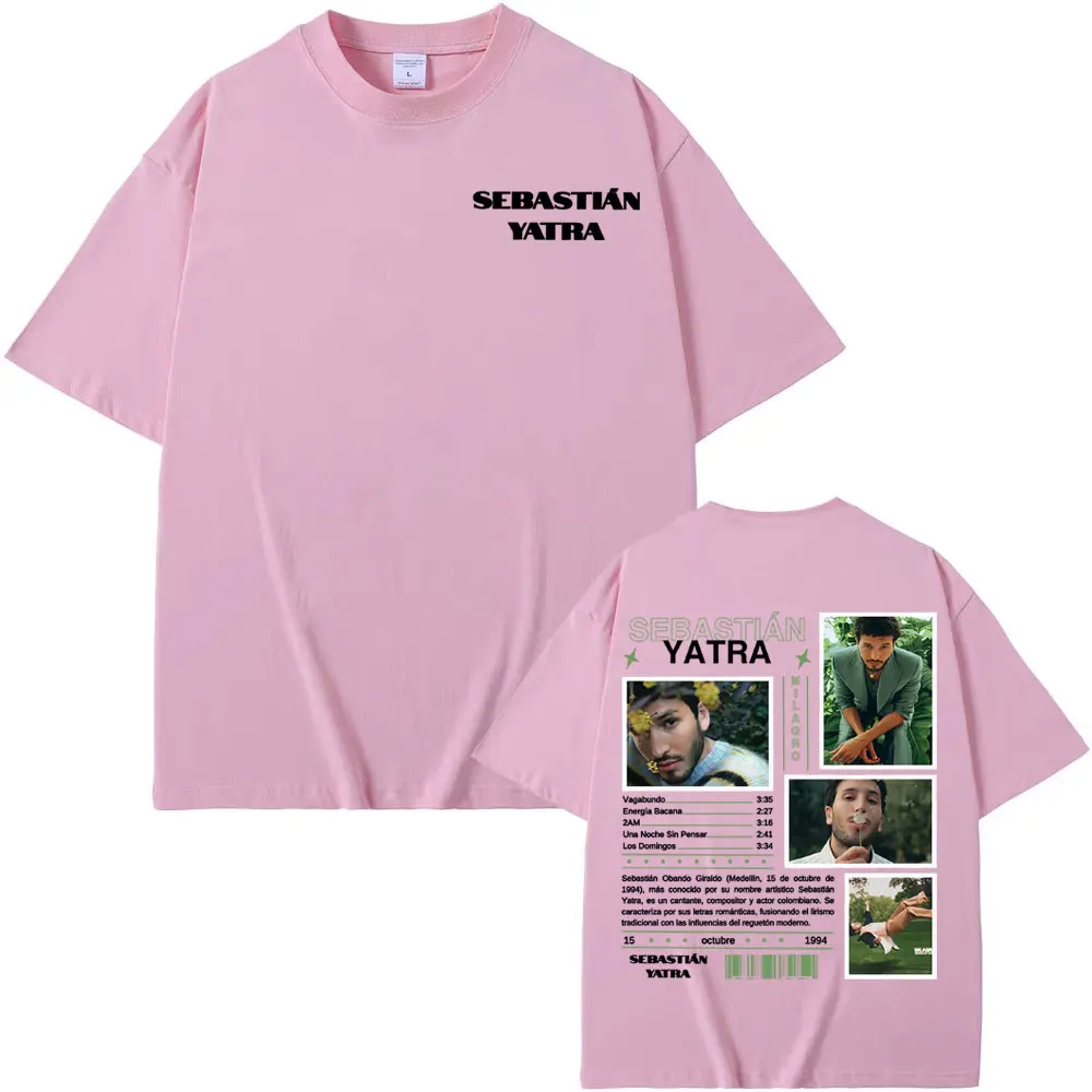 المغني سيباستيان ياترا ميلاجرو 2025 ميرش تي شيرت الرجال النساء الهيب هوب الجمالية قصيرة الأكمام تي شيرت المتضخم تي شيرت الشارع الشهير