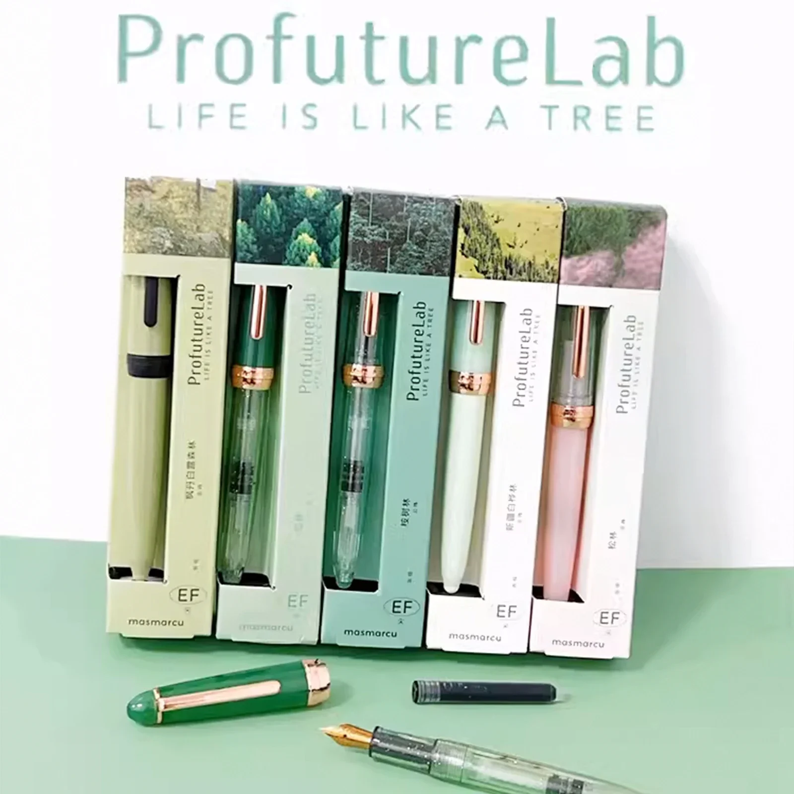 

ProfutureLab Forest series FP009 fountain pen 0.38 EF Nib Student calligraphy writing ink pens school office supplies stationery