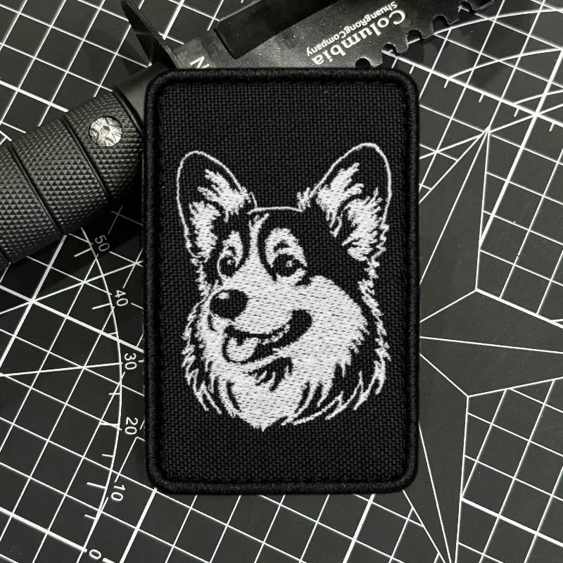 "Corgi" borduurpatches schattige hond klittenband patch op kleding militaire moreel badge armband tactische rugzakstickers