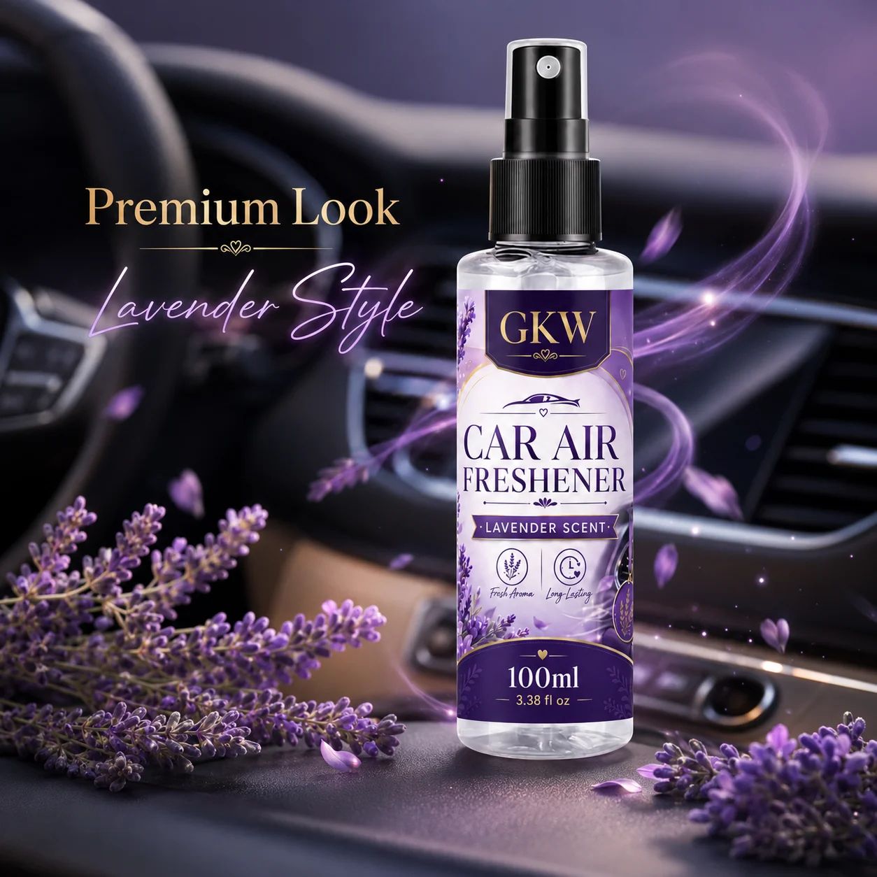 Soothing Lavender-Scented Car Fragrance, New Car Deodorizer, Air Purifier, Long-Lasting Fragrance, Interior Freshener view 6