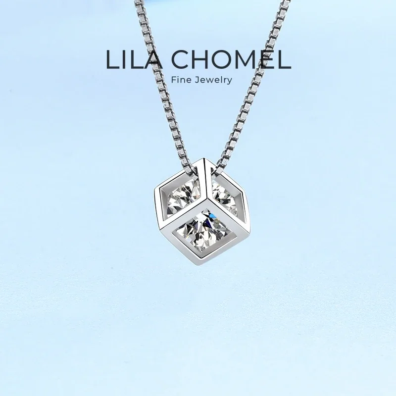 

Ожерелья из белого золота 18 карат для дочери и взрослых, женские ожерелья на День святого Валентина, 0,5/1 карат, муассанит с бриллиантом PT950, платиновый подарок на день рождения для девочек