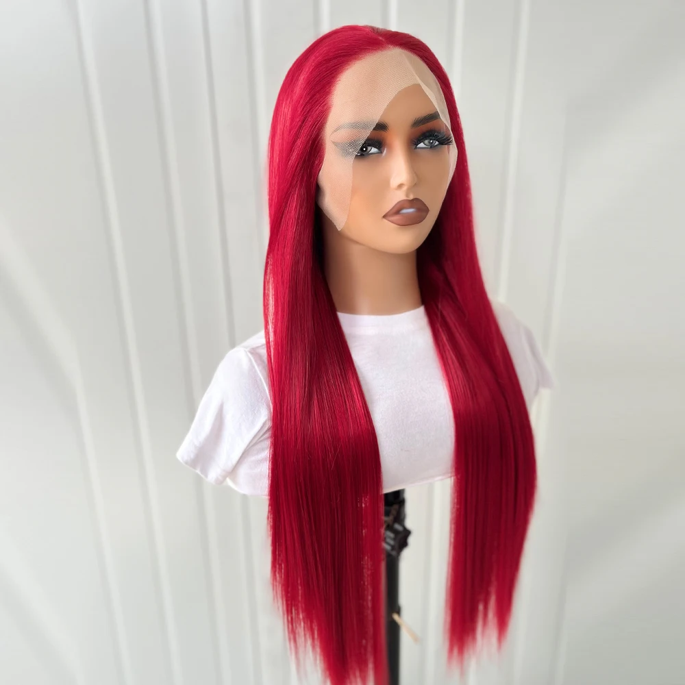 Charisma Soft Synthetic Wig For Women Synthetic Lace Front Wig Red Lace Wigs Heat Resistant Fiber Hair Long Silky Straight Wigs