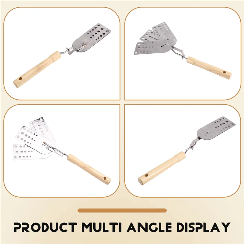 ABKS-Grill Spatula Stainless Steel Griddle Scraper And Pancake Flipper Heat Resistant Hamburger Turning Scraper For Kitchen