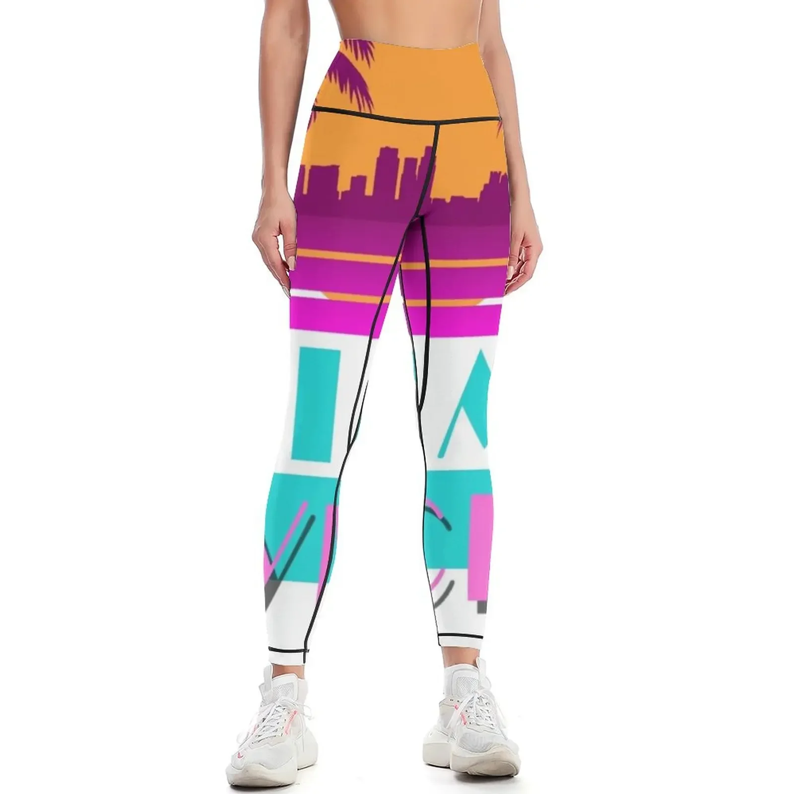 

Miami vice - 80s design Leggings Clothing fitness Golf wear legging push up flared Womens Leggings