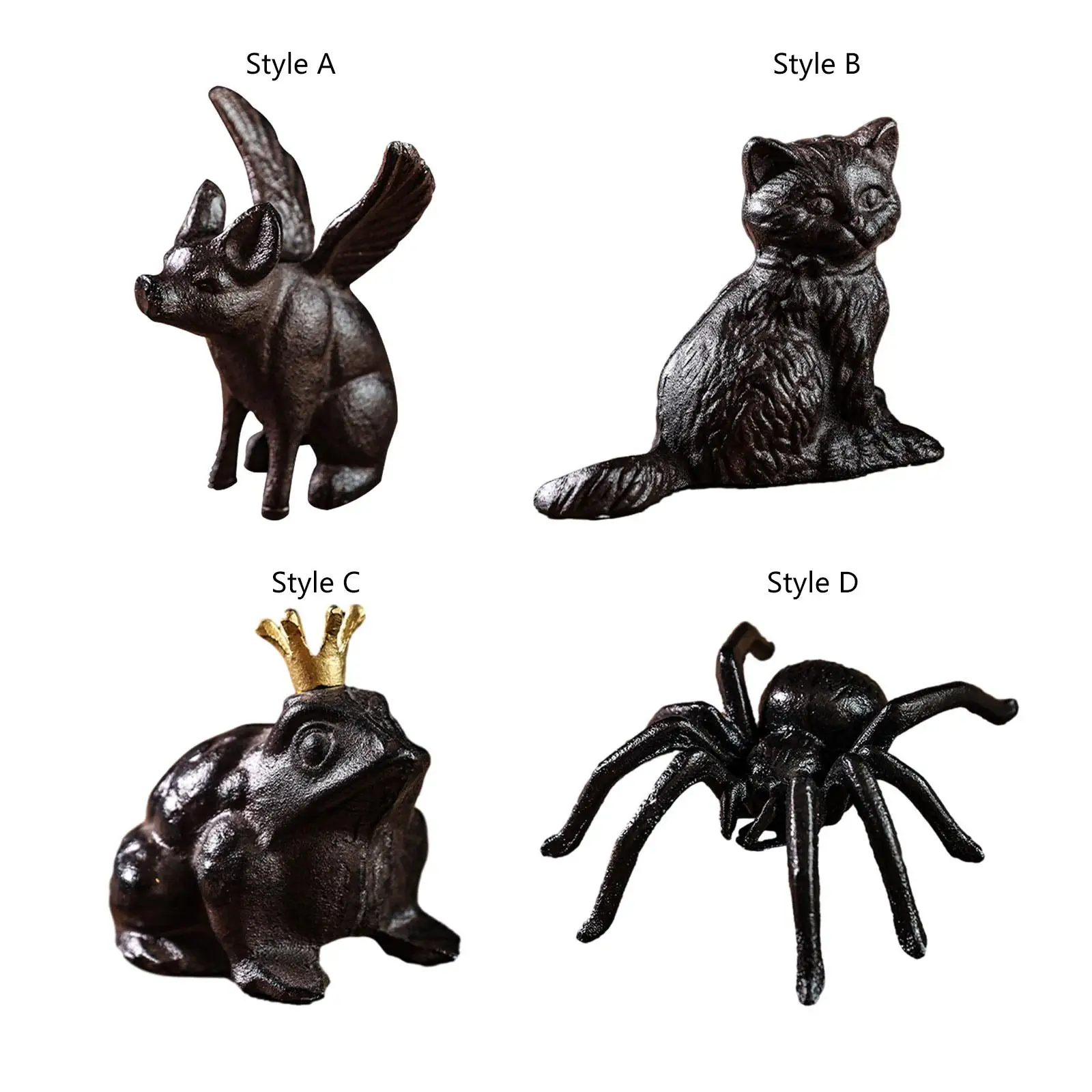 

Animal Statues Ornament Creative Craft Decoration Iron Animal Sculpture for Bookshelf Coffee Table Home Office Living Room Decor