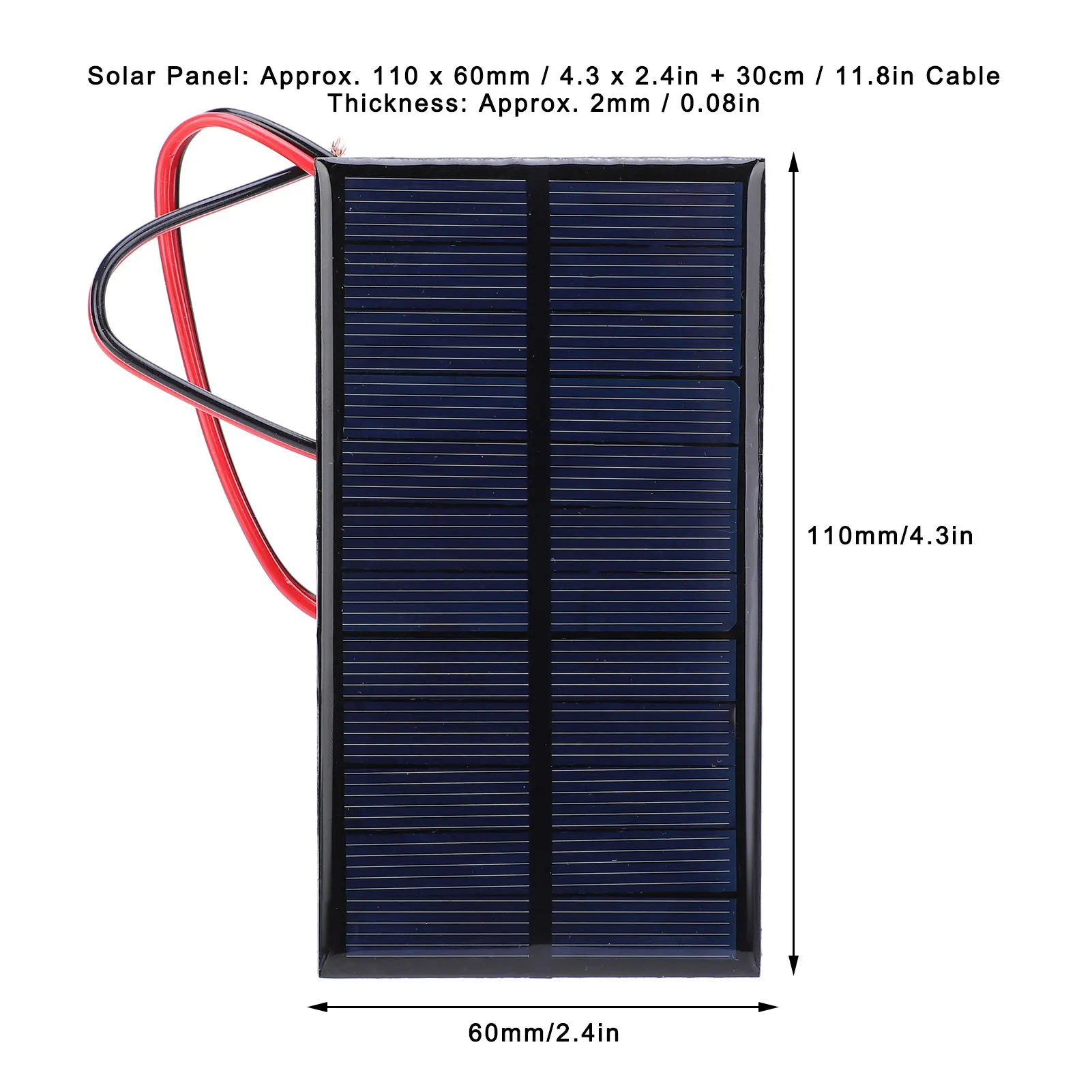 3pcs DC 6V 1W Solar Panel Cell Power Module Polycrystalline Silicon Solar Panel with 30cm Cable