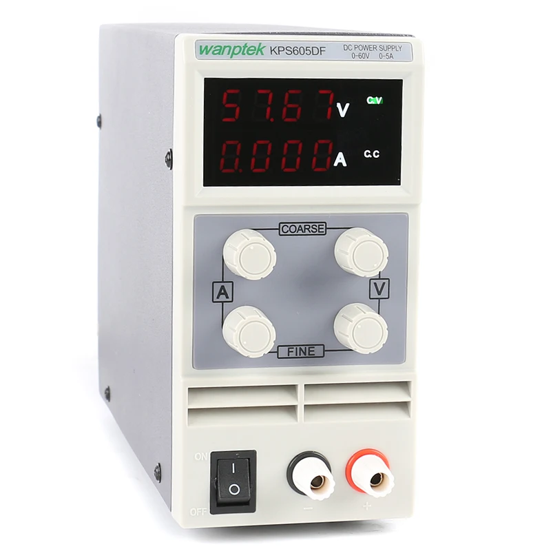 KPS-605DF Adjustable Digital Mini DC Laboratory Power Supply 60V 5A 0.001A/0.01V Switching Power Supply 110V 220V+DC Jack Set