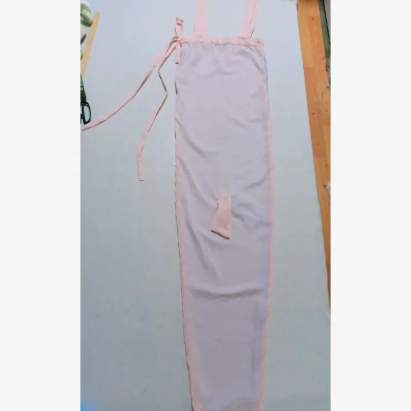 Men Soft Chiffon Camisole Sleeping Bag Double-layer Fabric With Sheath Sissy Roleplay Comfortable Party Sleeping Robe Costumes