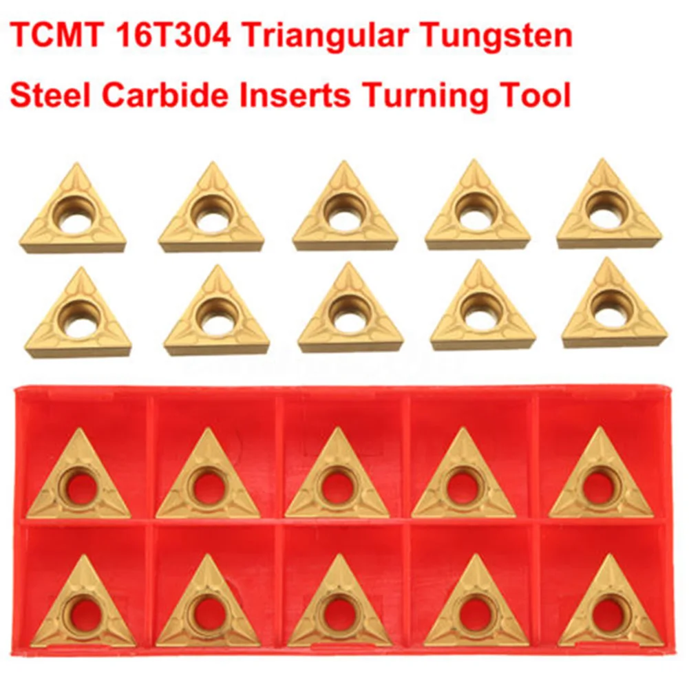 

10pcs TCMT16T304 Tungsten Carbide Inserts TCMT 32.51 For 1/2" Lathe Turning Tool CNC Blade Triangular Carbide Inserts