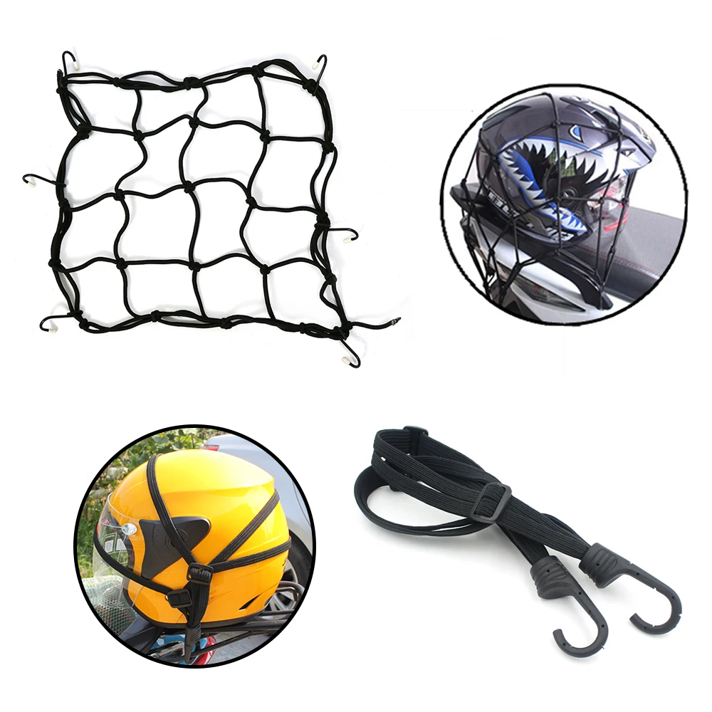 

2 6 Hooks Universal Motorcycle Luggage Helmet Strap Elastic Buckle Rope High-Strength Retractable Protective Net Fixed Belt