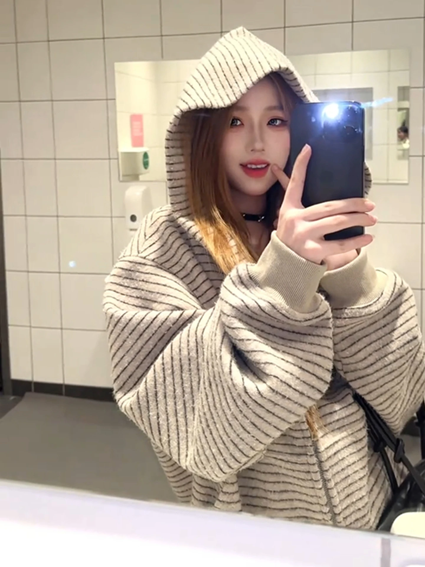 

Американский ретро-кардиган с полосками и капюшоном, осенний, модный, шикарный, повседневный, с длинными рукавами, удобный, из полиэстера и хлопка