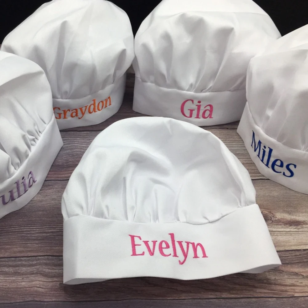 Embroidered Name Chef Hats Personalized Adult White Black Adjustable Chef Hat Unique Customized Cook's Gift Hat with Name