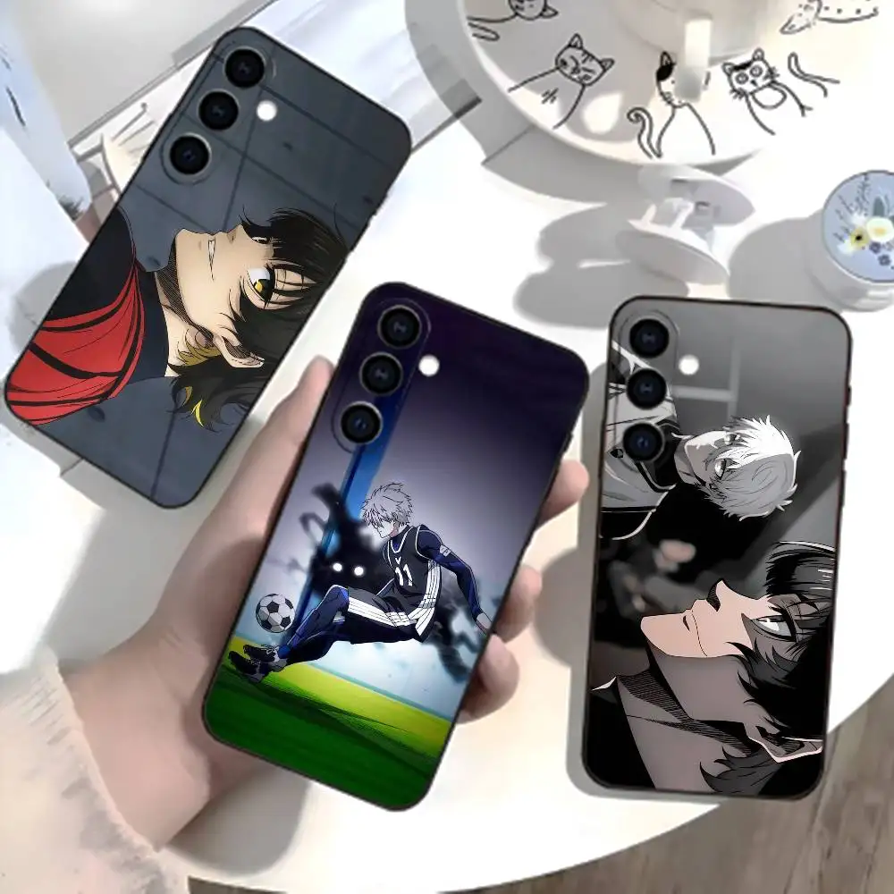 Anime D-Blue Lock Phone Case For Samsung Galaxy A73,21,22,32,71,53,52,51,80,5G Soft Black Cover