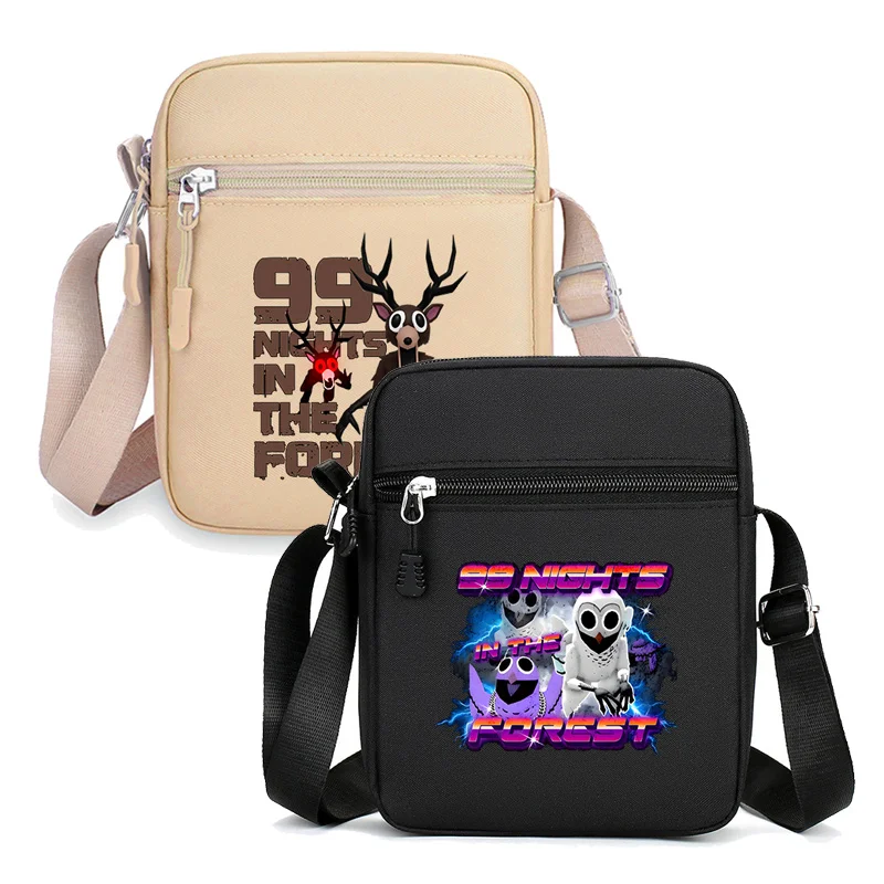 

99-ночей в лесу, сумка через плечо для мальчиков и мужчин, студенческие холщовые сумки через плечо с принтом оленя, уличные сумки для хранения квадратной формы