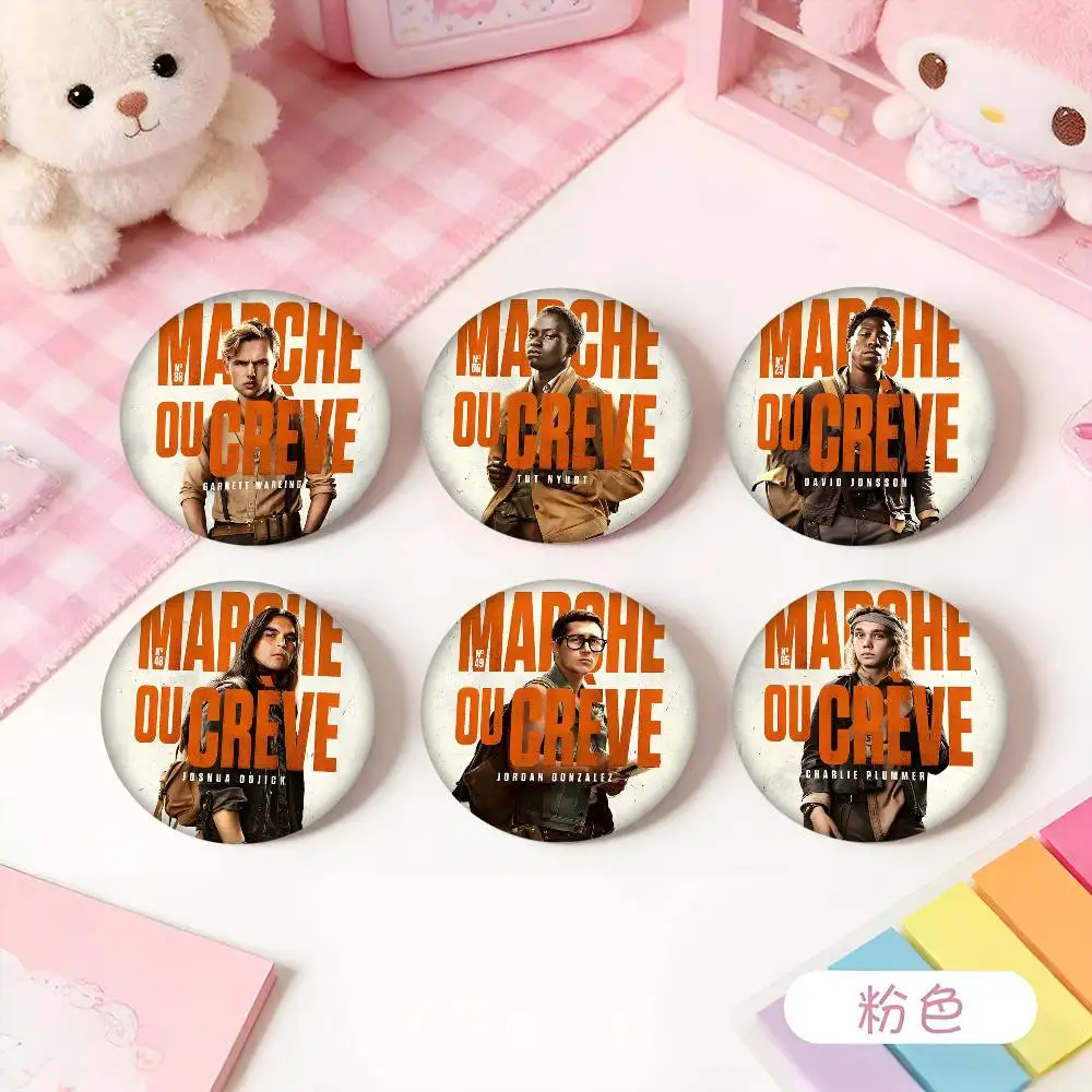 1pc Movies T-The Long Walk Cartoon Style Badge Brooches On Backpack Decoration Round Enamel Pins For Accessorys