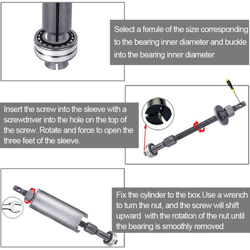 Bicycle Bearing Puller Remove Kit Bearing Removal Tool Set Bike Motorcycle Repairing Tool Multifunction Tool