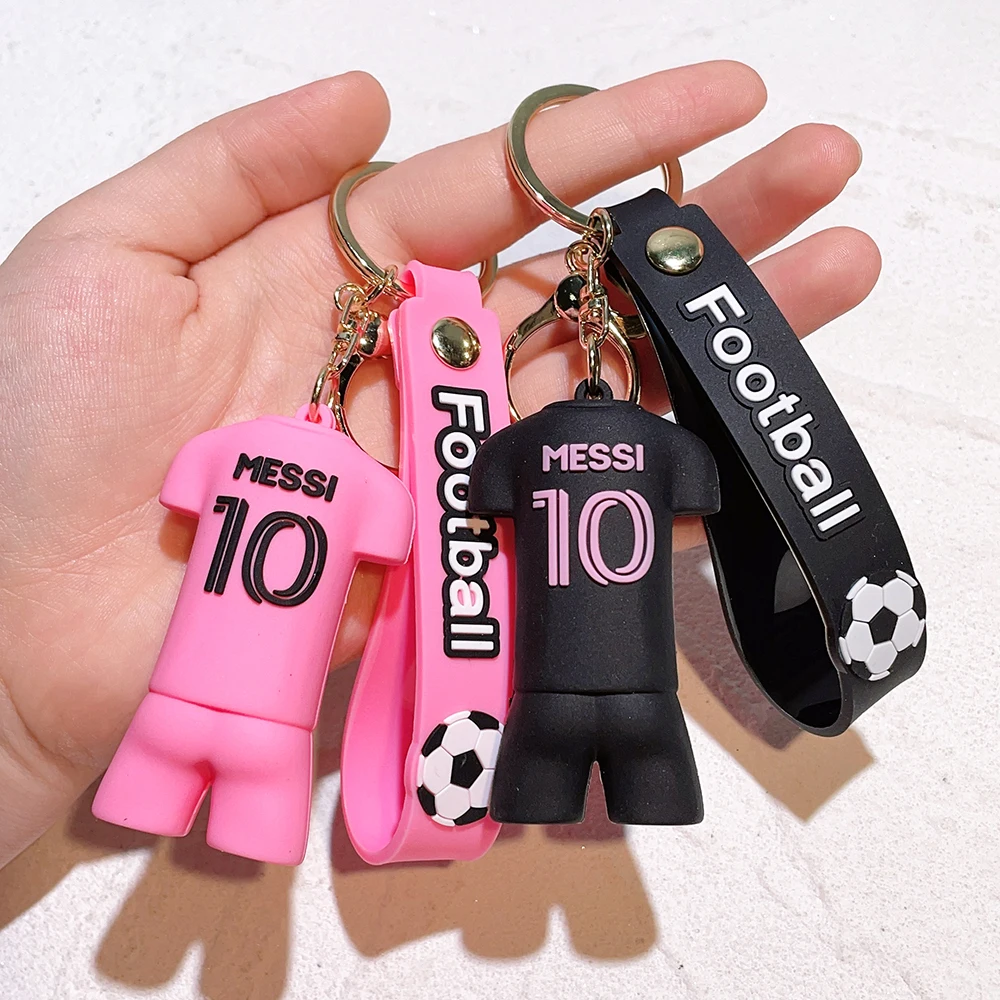 Creative MESSI Jersey Keychain Football Fan Jewelry Lover Personalized Popular for Men Bag Pendant Aaccessories Gift