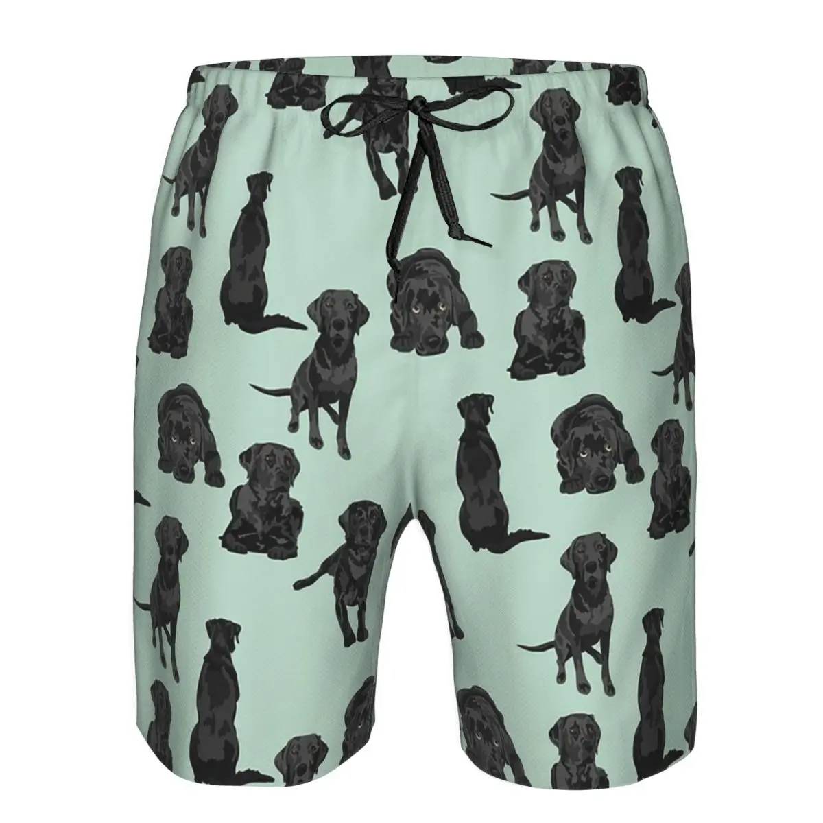 Black Labrador Retriever Dog Trunks Beach Board Shorts Casual Quick Dry Swim Summer Men Pants