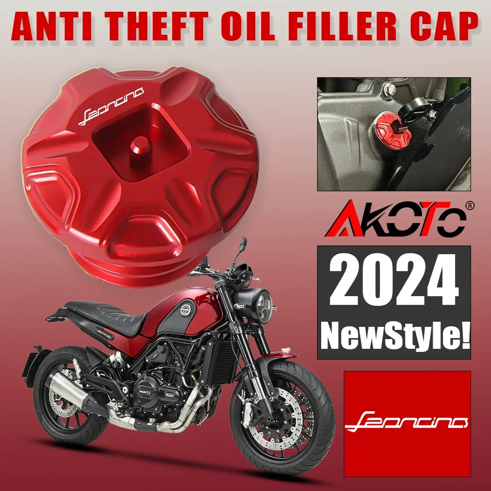 

Motorcycle CNC Anti theft Oil Filler Cap Accessories Engine Oil Plug Cover For Benelli Leoncino 125 250 500 800 Trail Parts