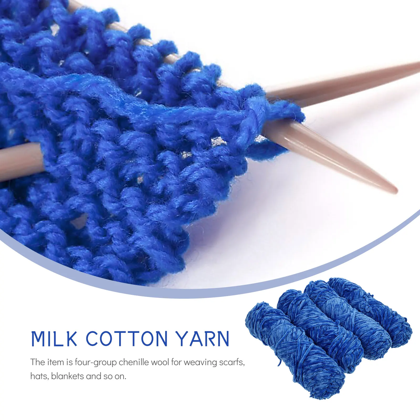 

4Pcs Premium Chenille Wool for DIY Crocheting Scarf Hat Making Hand Knitting Yarn Smooth Silky Texture Portable Craft Supply