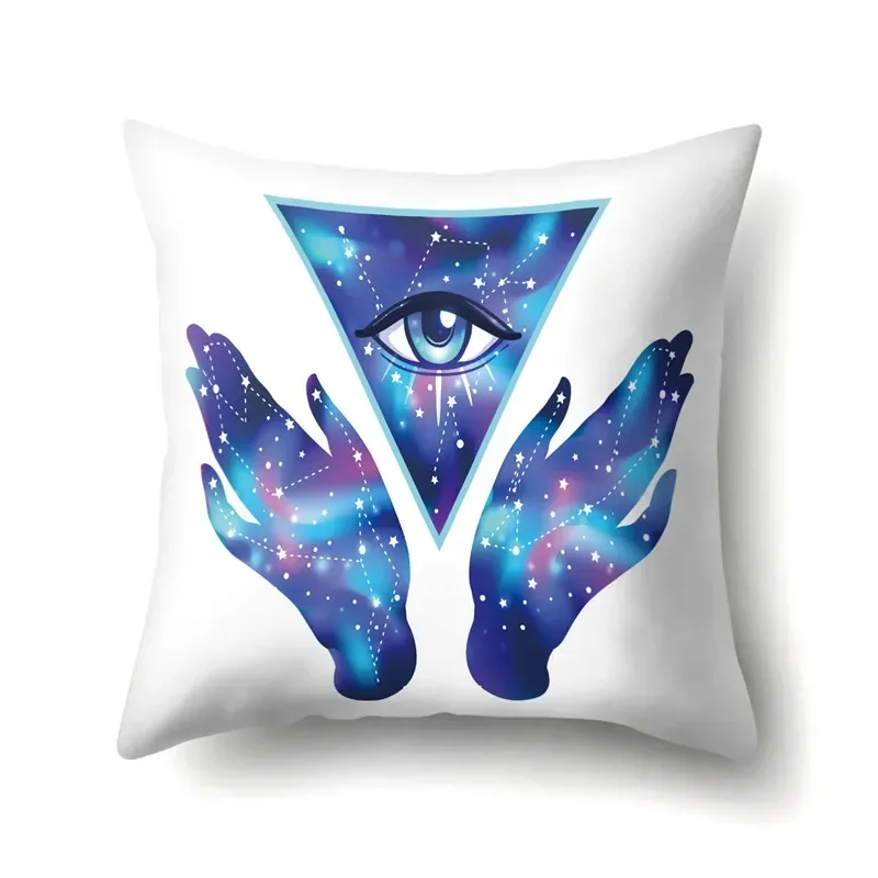 Cartoon Eye Pattern Plush Cushion Cover 45x45cm Buddha Head Pillow Cover Home Hotel Car Decoration Comfortable Cushion Cover