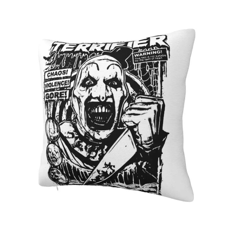 Terrifier Pillow Case 40x40cm Living Room Decoration Modern Horror Movie Halloween Clown Outdoor Cushions Square Pillowcase