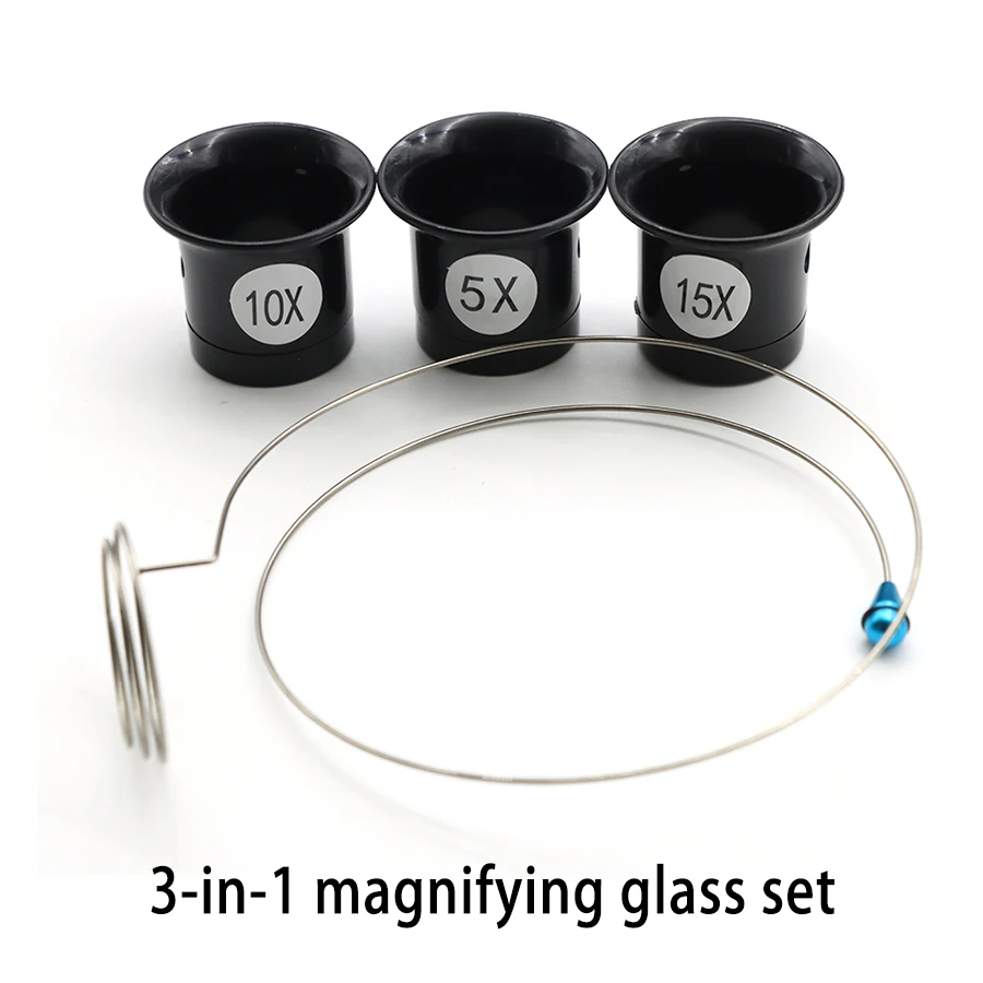 時計修理工具、時計工具、ブティック3in1拡大鏡、アイマスクセット、スチールワイヤーインチミラー、接眼レンズ