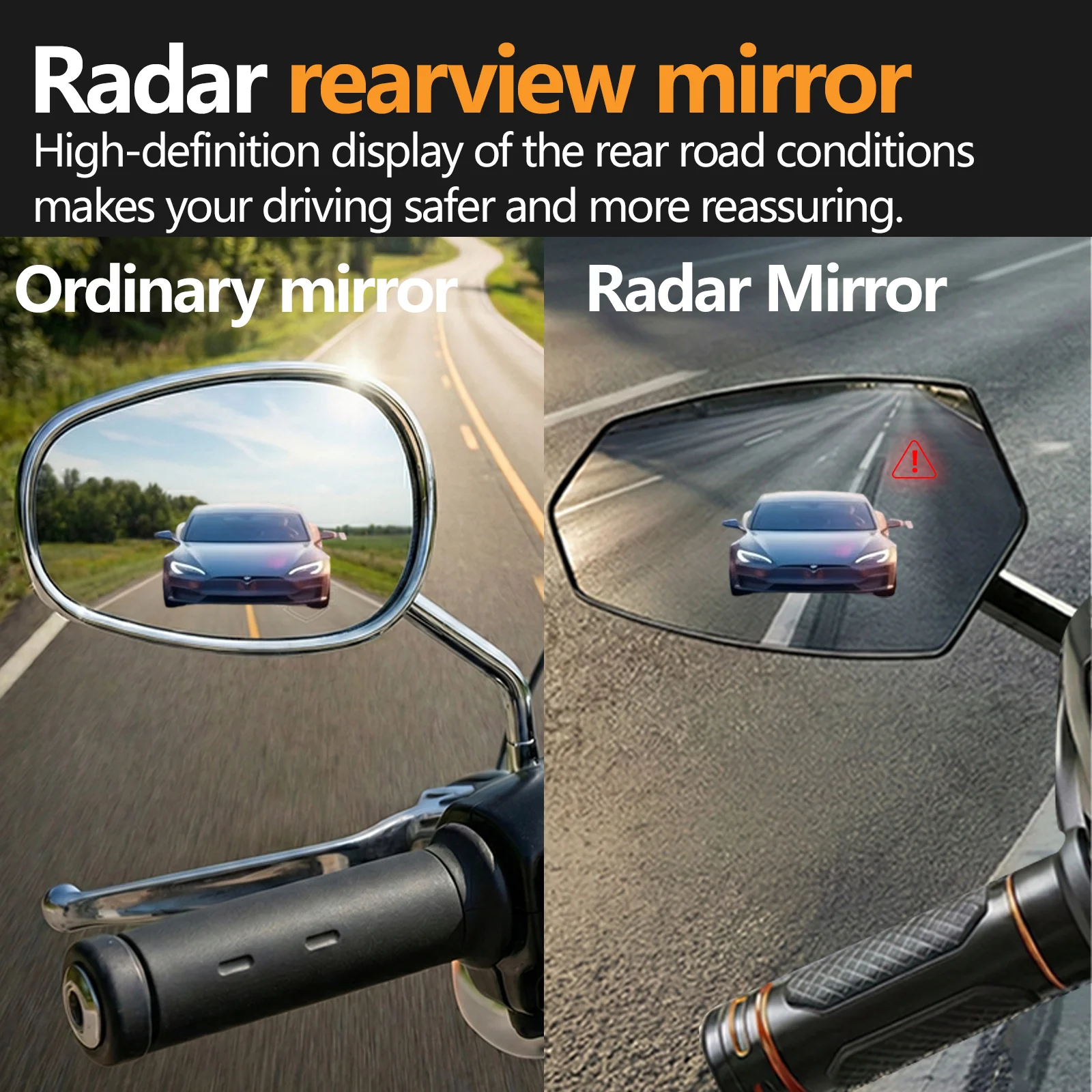 2026 New HD Anti-Glare Radar Rearview Mirror Blind Spot Detection System For Harley Road Glide Precise Rear Millimeter Wave Sens