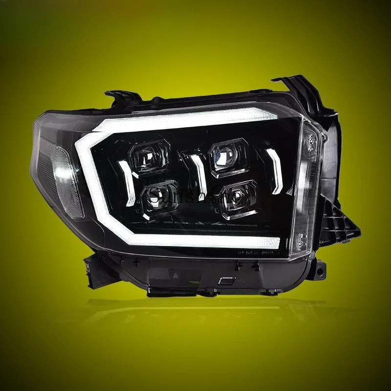 

Dedicated to Tundra headlight assembly modified LED lens dynamic daytime running light running water turn signal