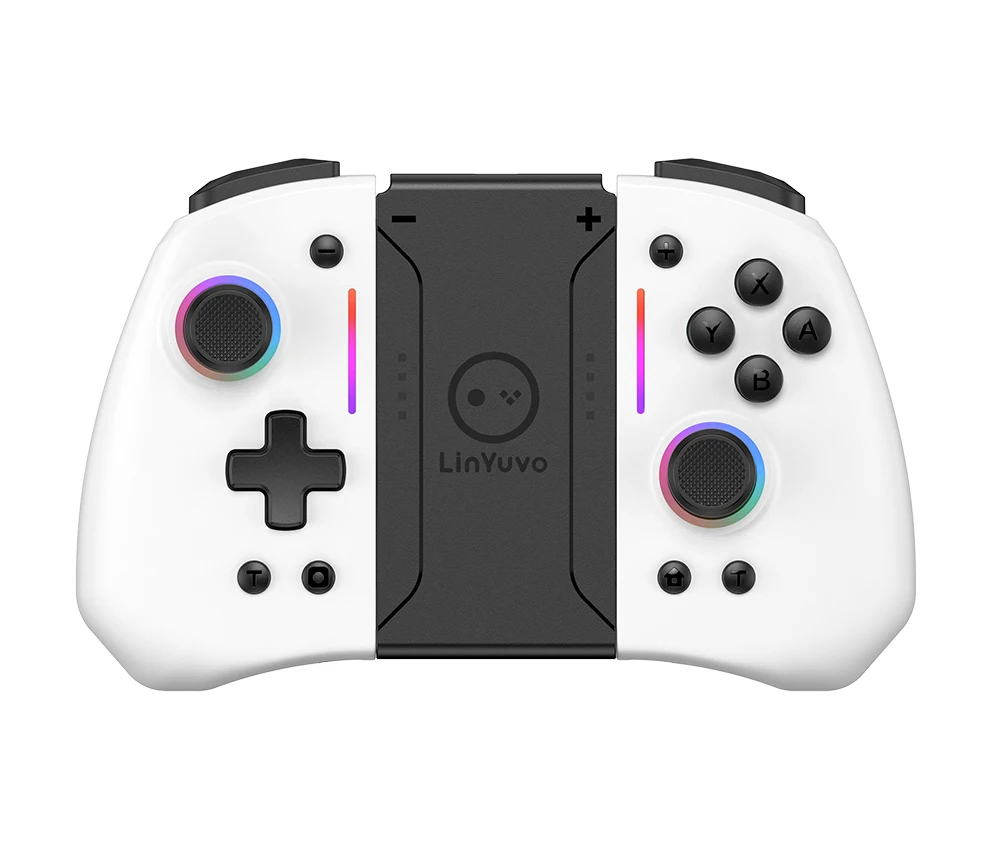 Upgrade Wireless Controller for Switch/OLED Console RGB Light Vibration Motor Turbo Function Premium Metal Joystick