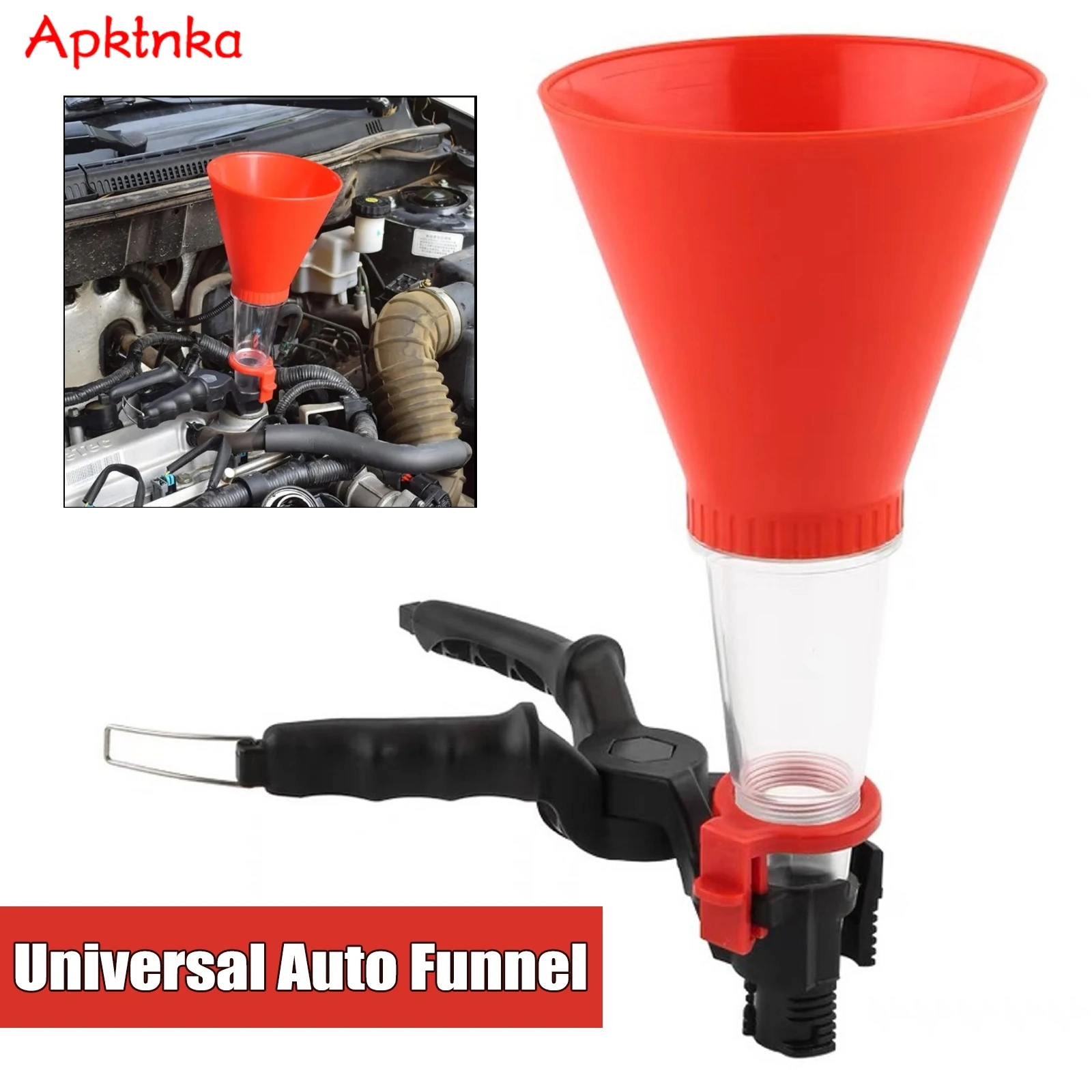 Large Diameter Car Gasoline Plastic Funnel Self Fixation Multipurpose Removable Multifunctional Pour Oil Tool For Auto Repairing