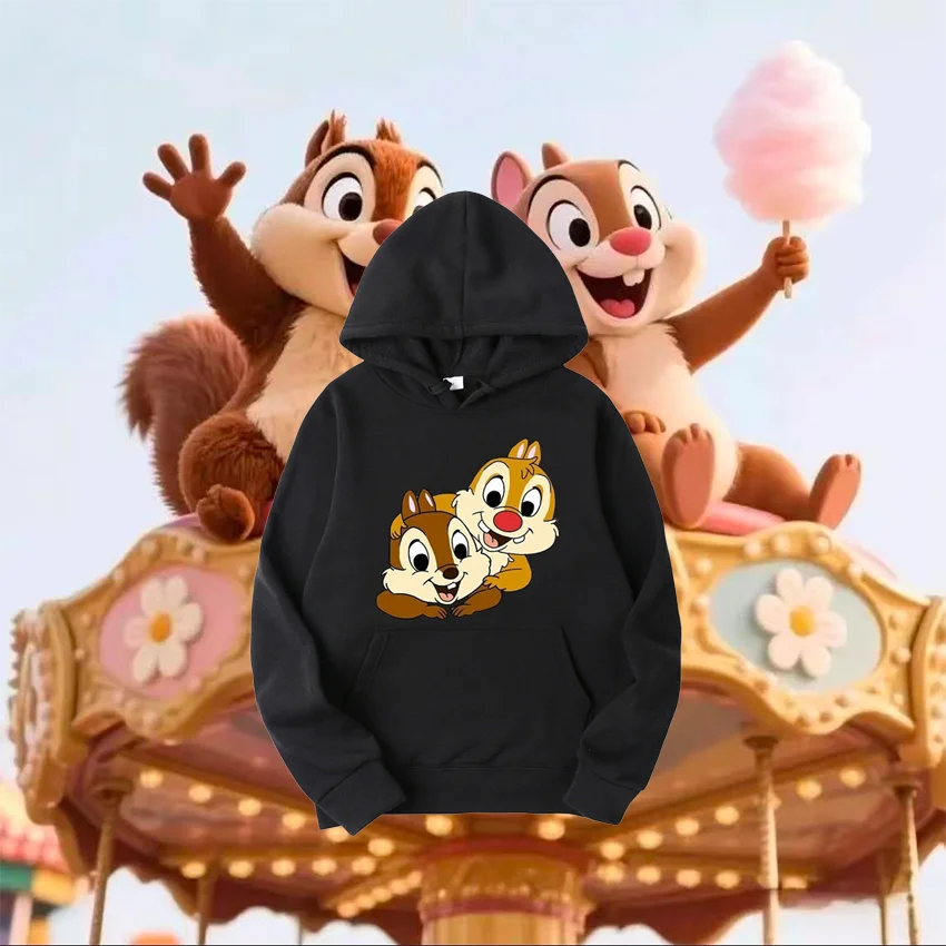 

New Chip&Dale Men's Hoodie Cartoon Anime Fashion Women's Oversized Sports Shirt Top Autumn/Winter Couple Hoodie Sports Shirt