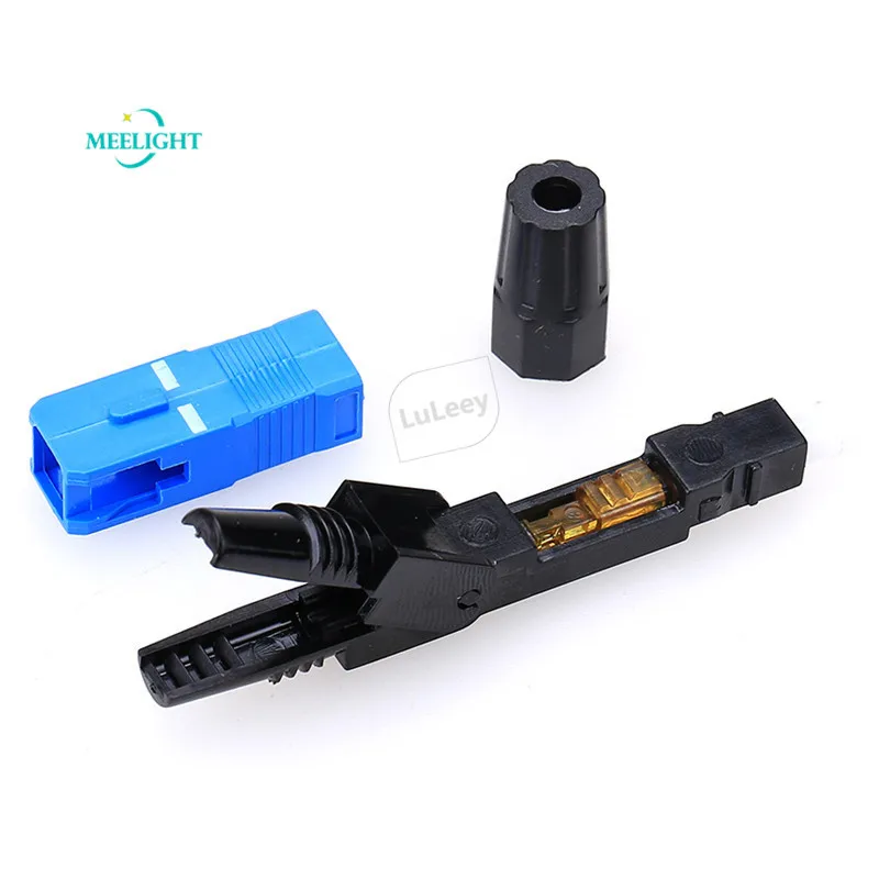 100pcs Fiber Fast Connector Rubber-Covered Wire Accelerated Connector Optical Fiber FTTH Pre-Buried SC Fiber Cold Connector T1