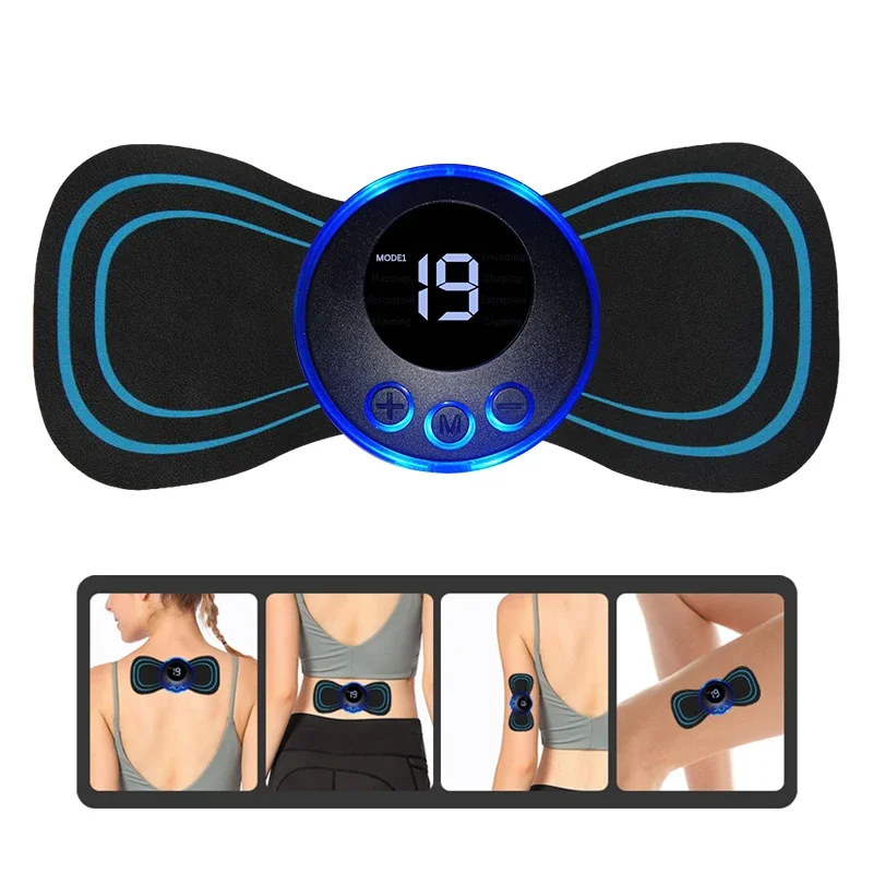 

EMS Mini Electric Pulse Neck Masager LCD Display 8 Mode Cervical Massage Patch Muscle Pain Relief Tool Portable Body Massager