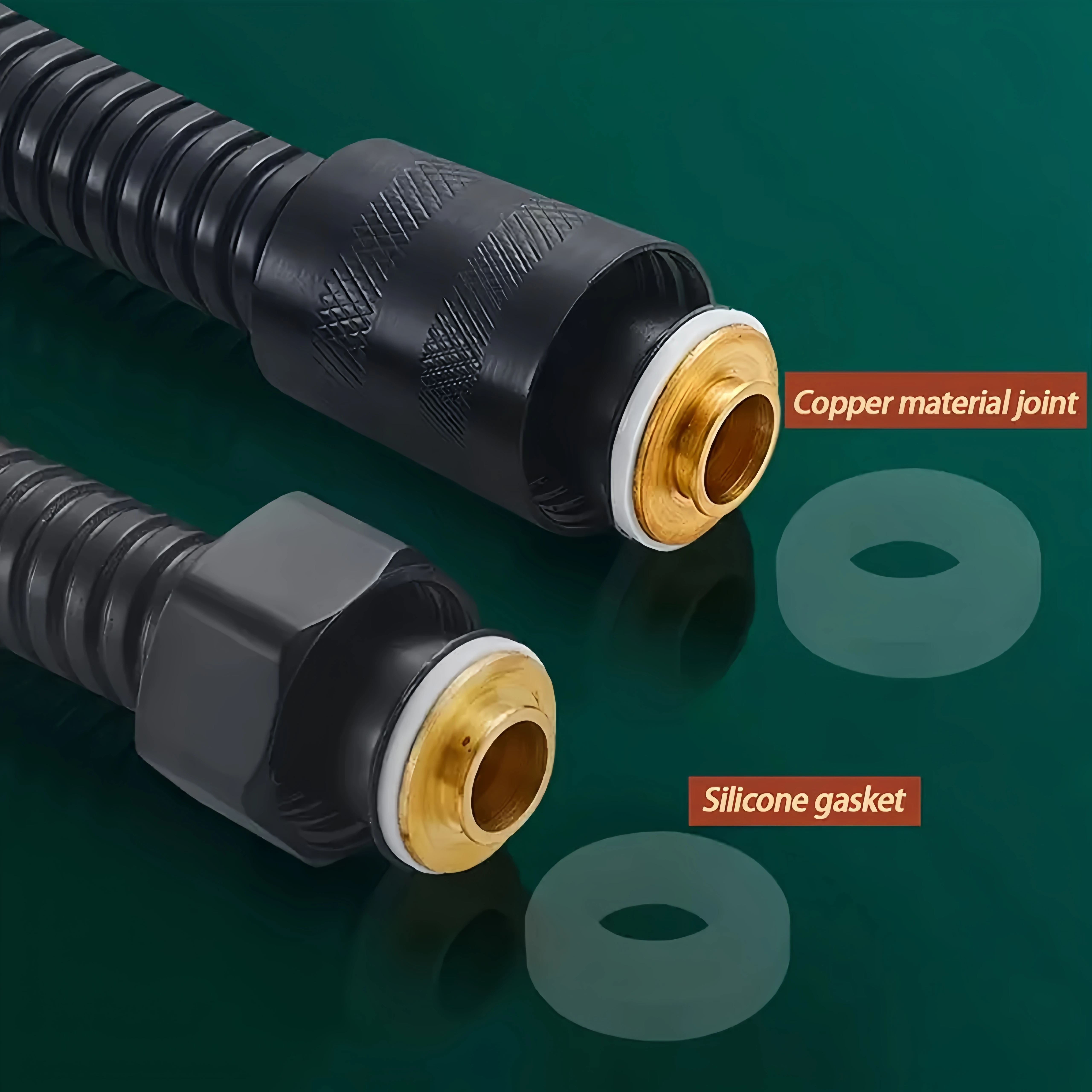 1pc Black Stainless Steel Shower Hose, Universal G 1/2\
