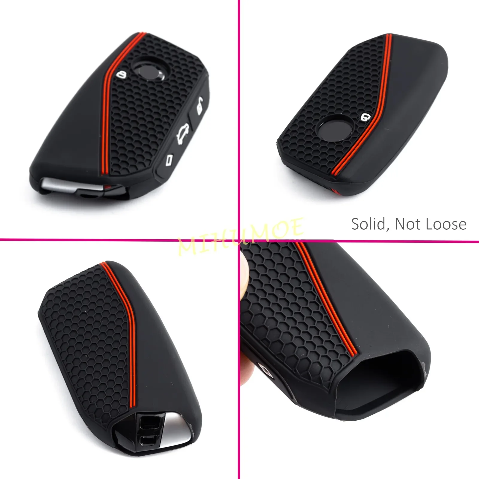 سيليكون مفتاح السيارة فوب غطاء سلسلة حلقة حامل لسيارات BMW 218i 220i 740i 760i 5-Series G60 X1 X2 X5 X6 X7 iX1 iX2 iX i5 i7 G05