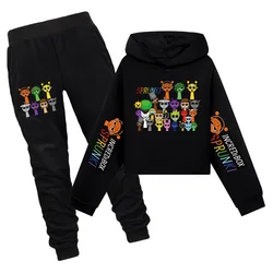 Cute Sprunki Cartoon Clothes for Kids Game Incredibox Hoodies + Pants Girls Autumn Sweatshirts Long Sleeved Pullover 4014